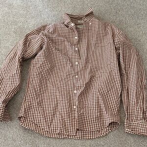 Men's Jcrew Burgundy Checkered Shirt